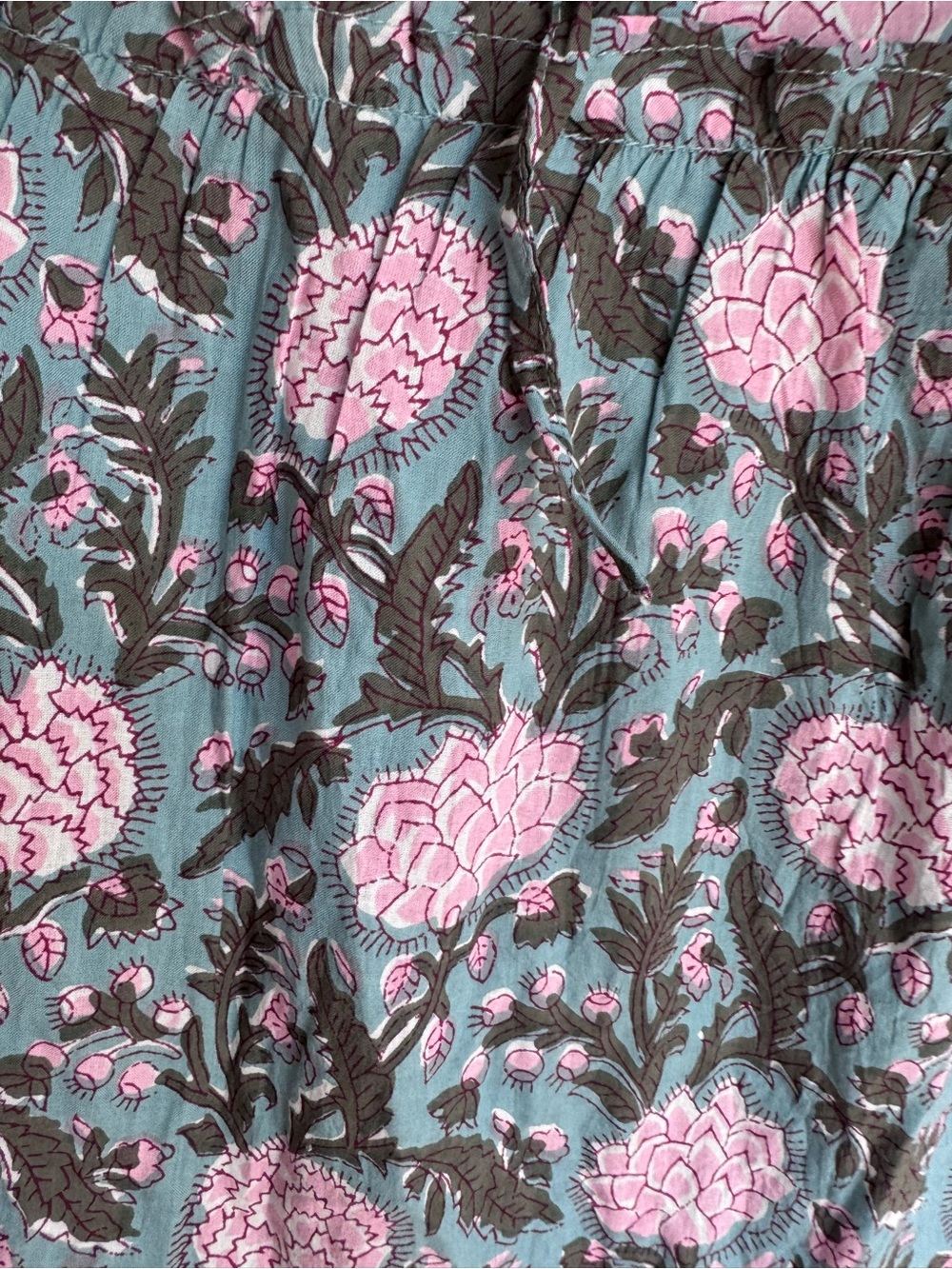 SLV Floral Tiered Maxi Dress in Pink and Green Sz: S-M 100% Cotton - Picture 4 of 12